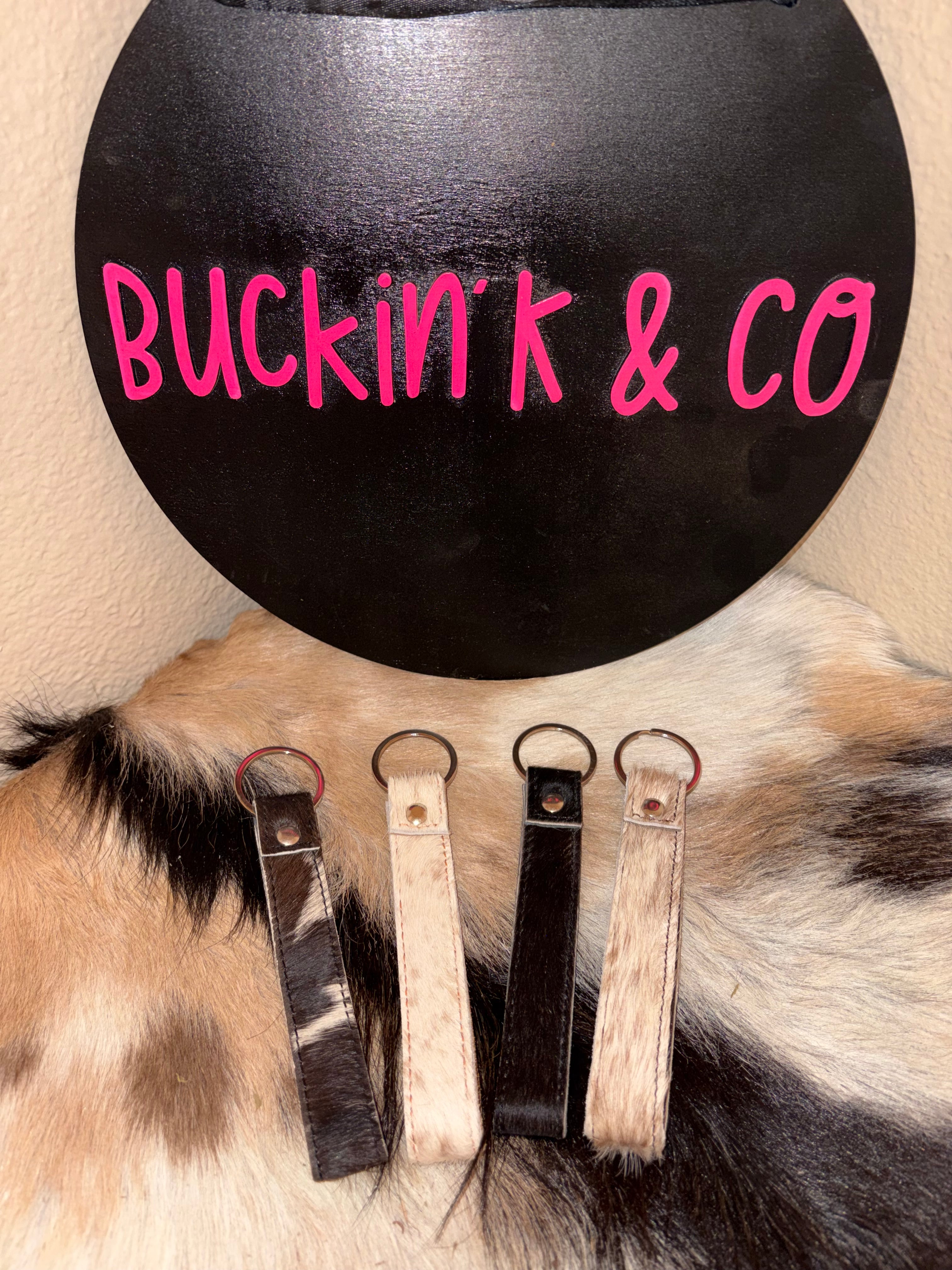 Cowhide Wristlit Keychain