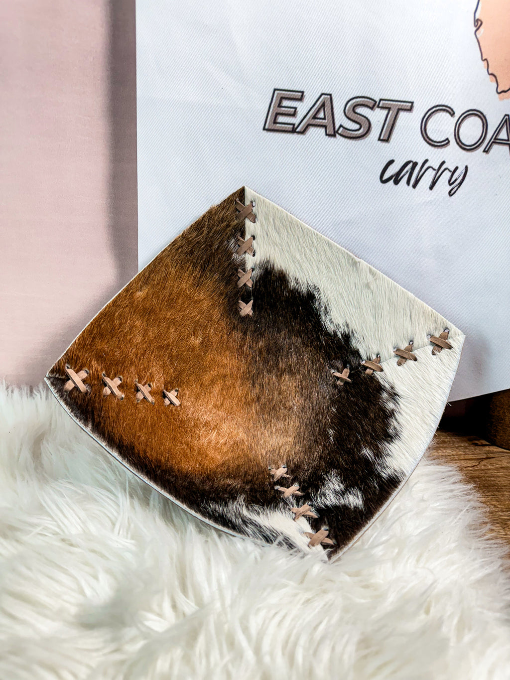 Handmade Cowhide Leather Catch-All Tray | Western Valet Tray