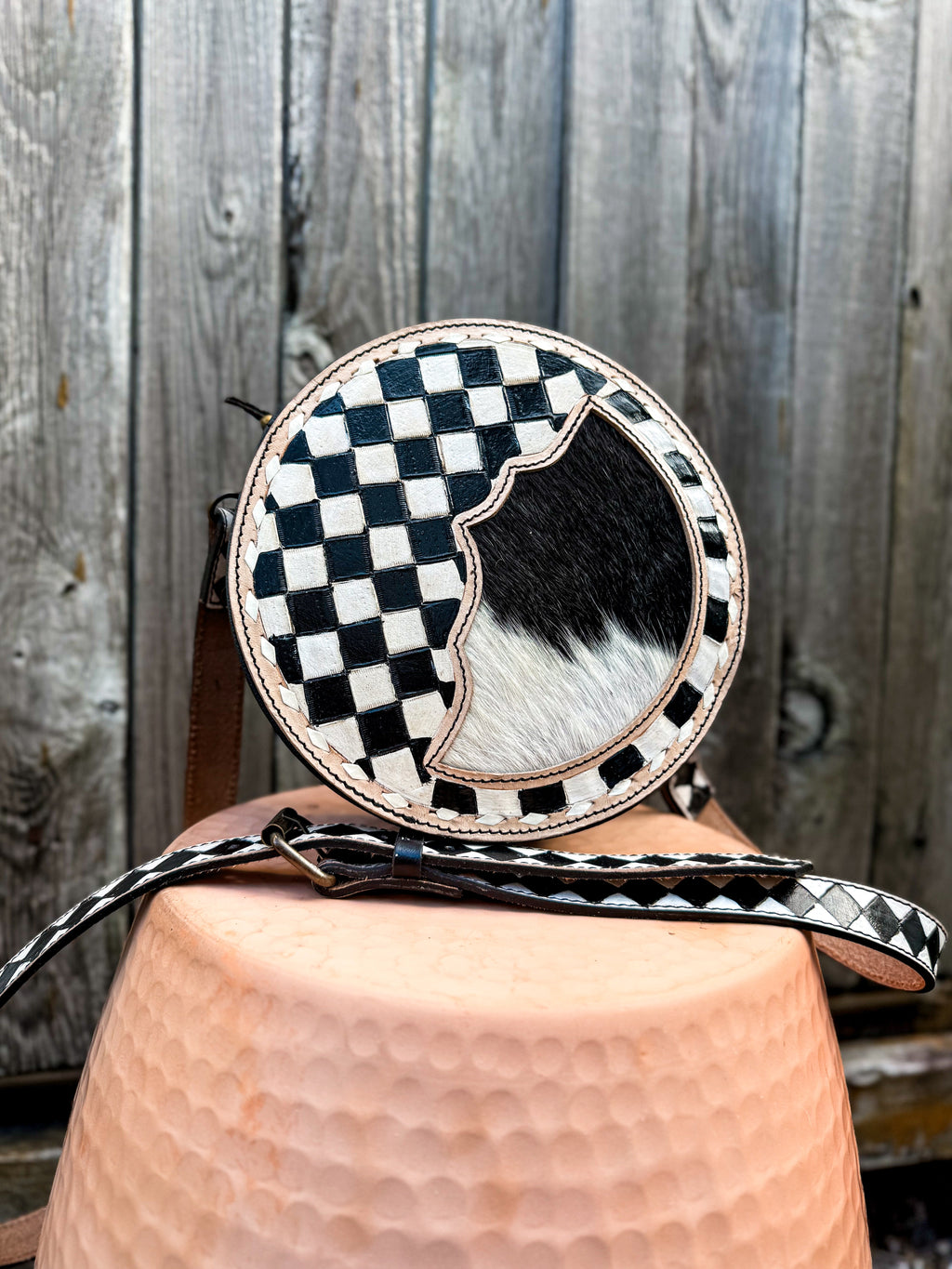 Speed Check Canteen Crossbody Purse (Cowhide + Checkered)