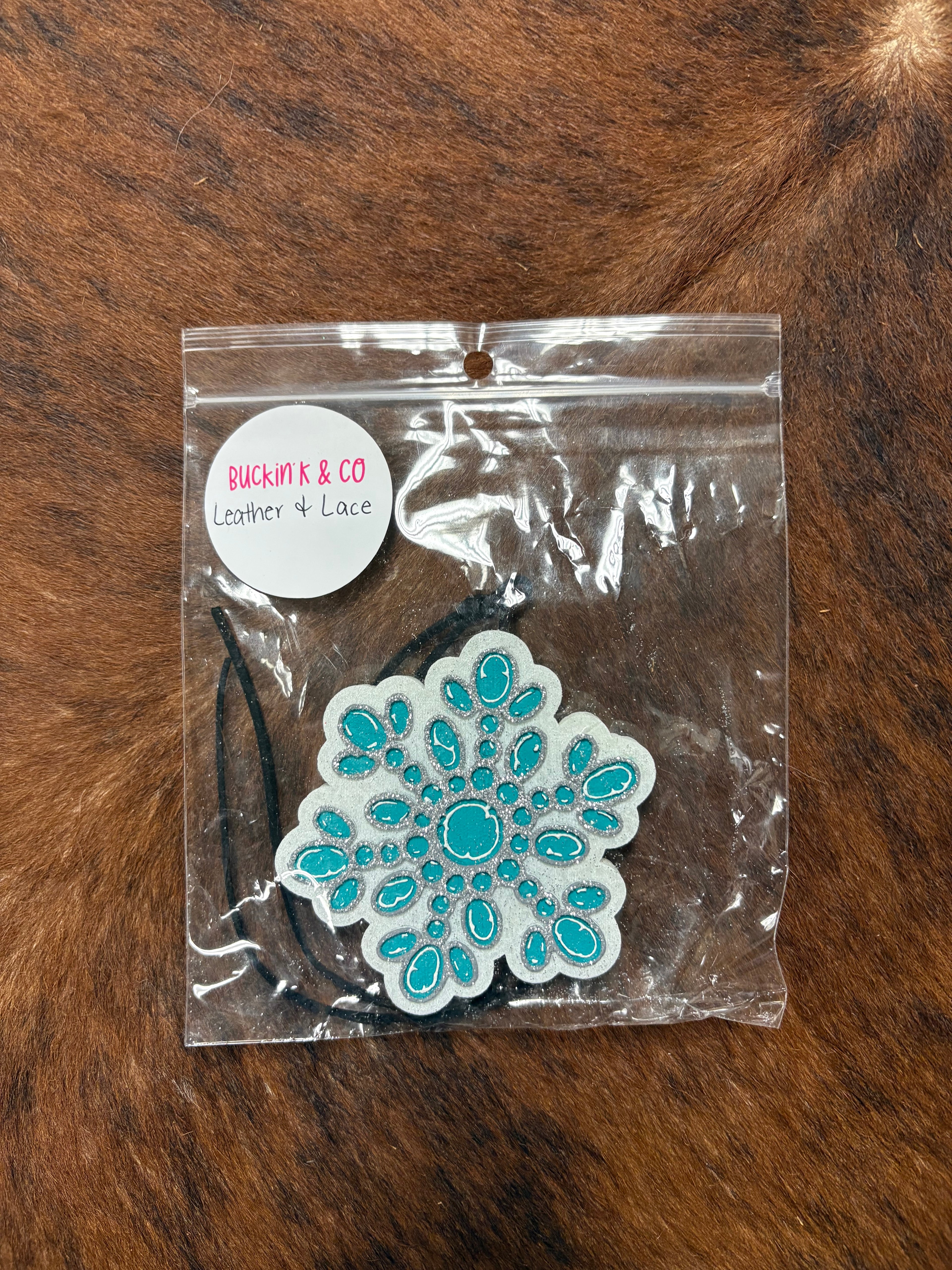 Turquoise Snowflake Freshie