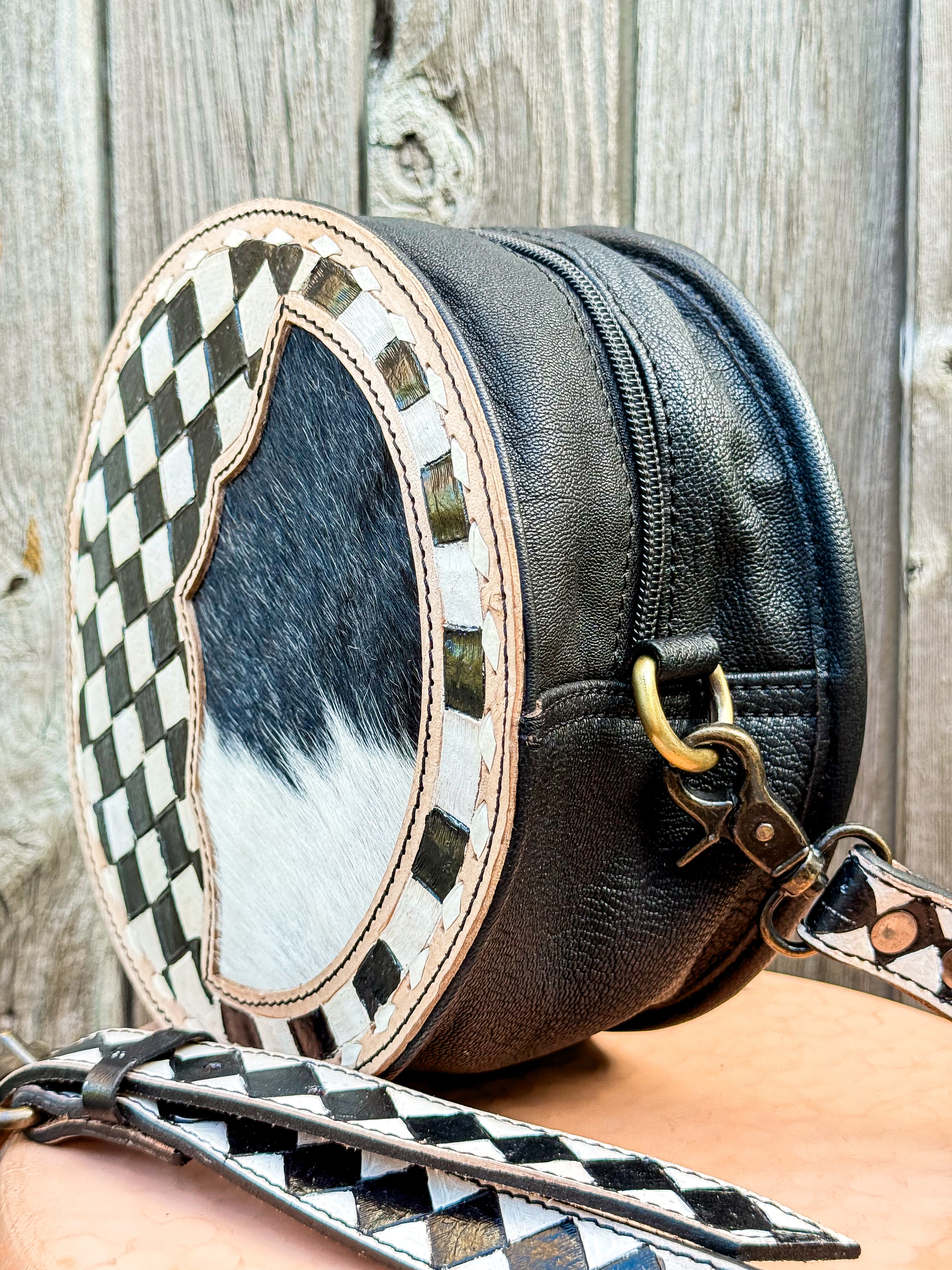Speed Check Canteen Crossbody Purse (Cowhide + Checkered)