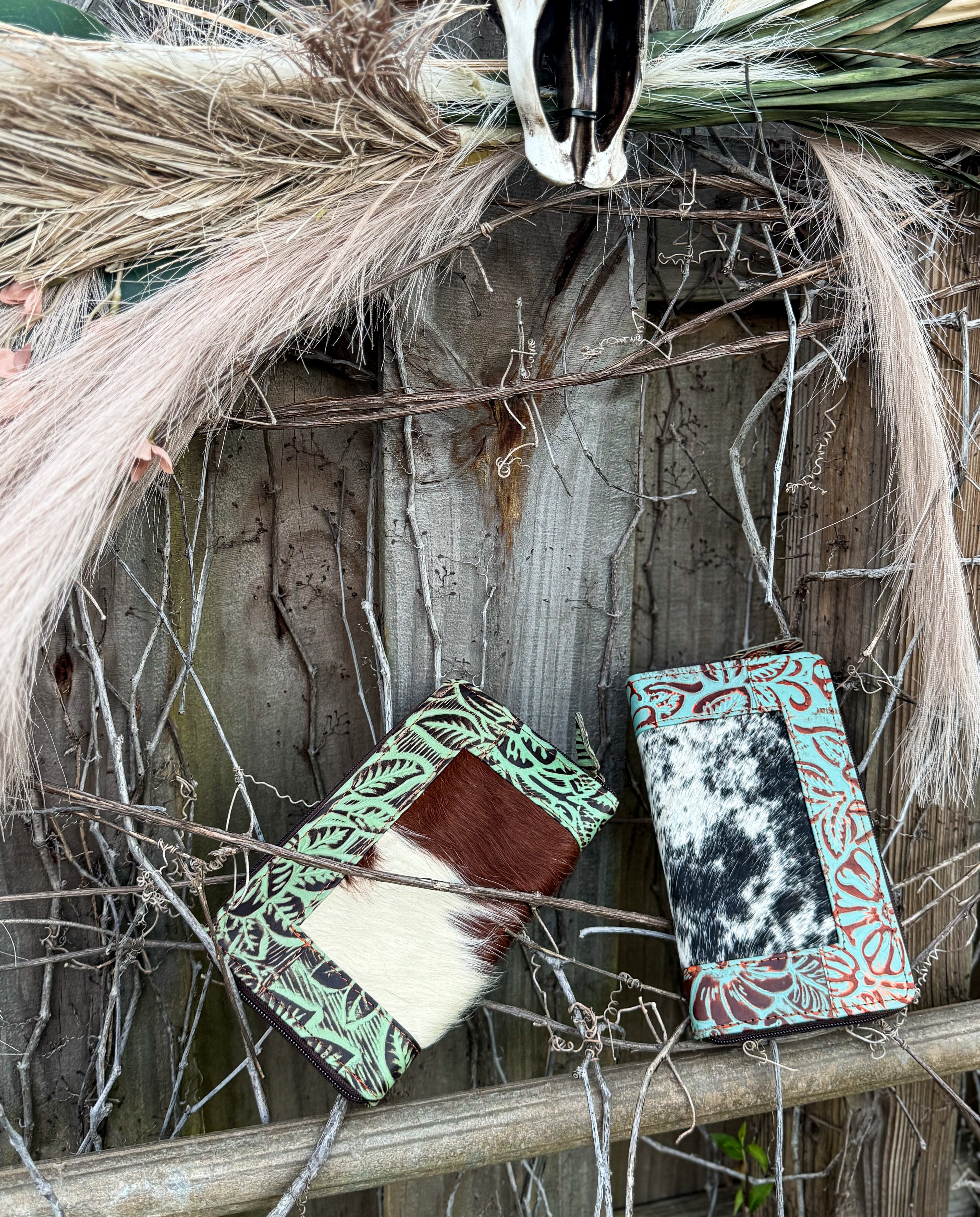 Cowhide Zip Wallet | Willow Lane Western Leather Wallet for Women