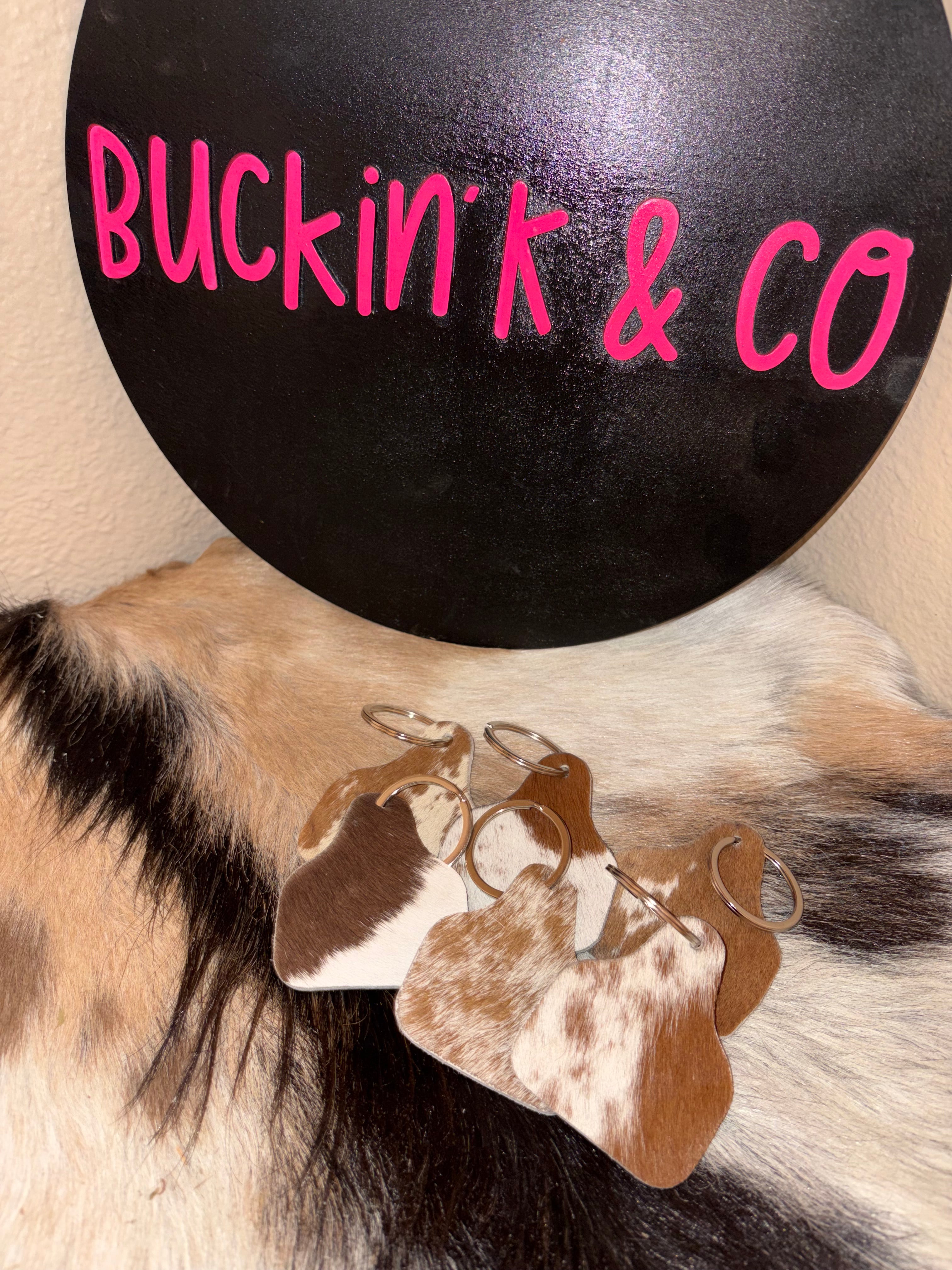 Cowhide Eartag Keychain