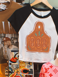 Triple 0 Raglan cropped baby tee