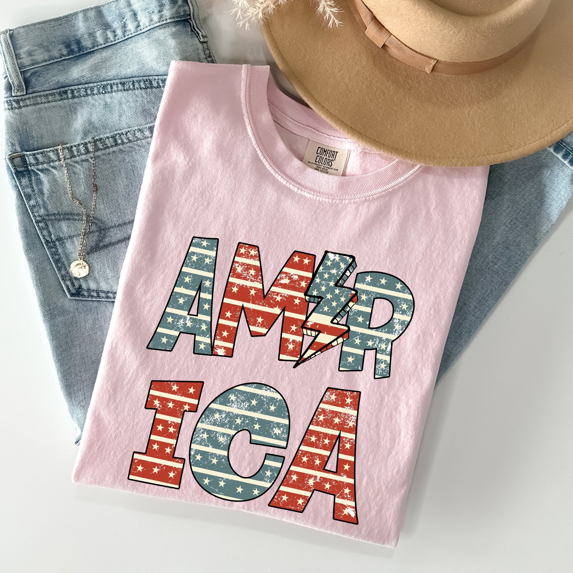 Retro America, Patriotic, 4th of July Comfort Colors Tshirt