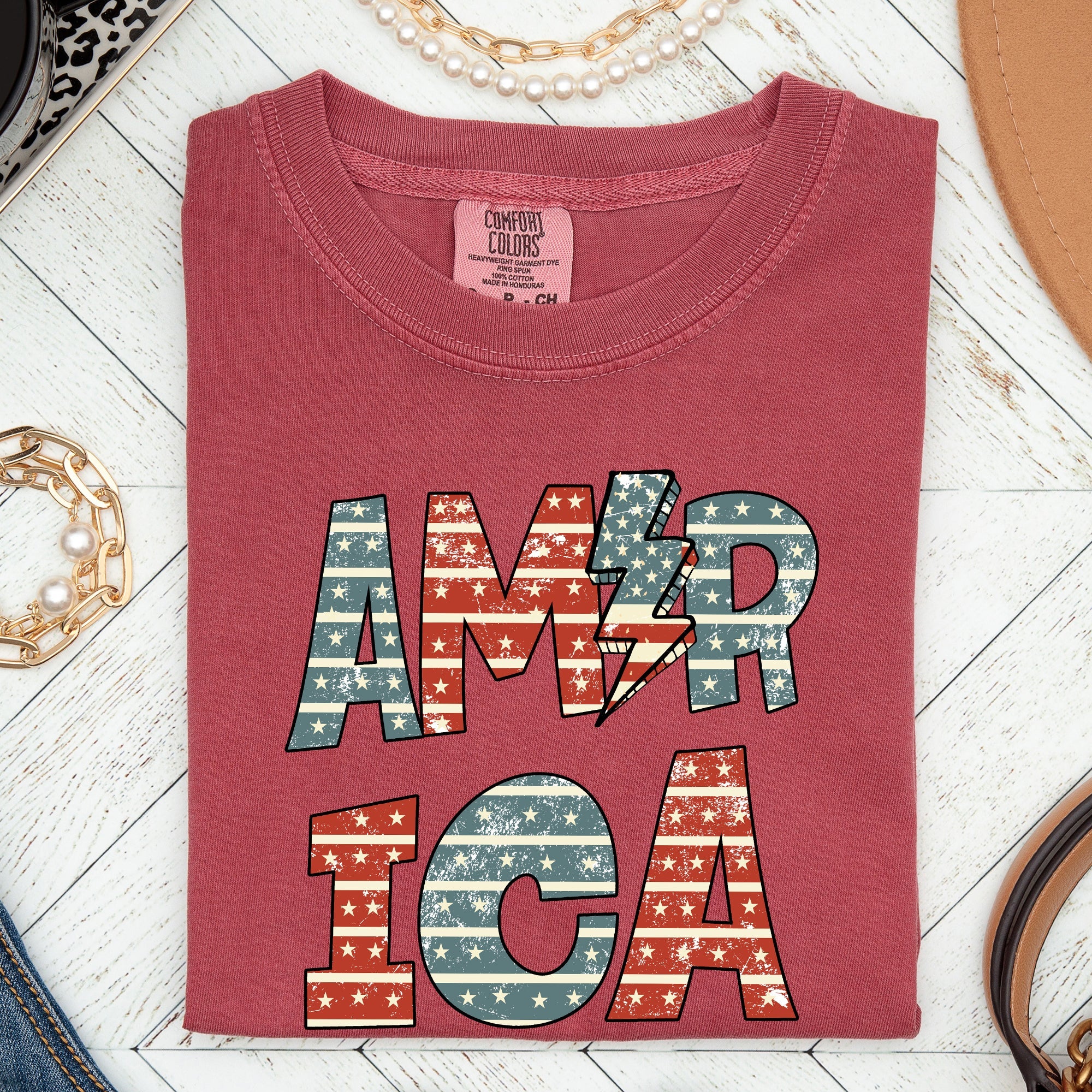 Retro America, Patriotic, 4th of July Comfort Colors Tshirt