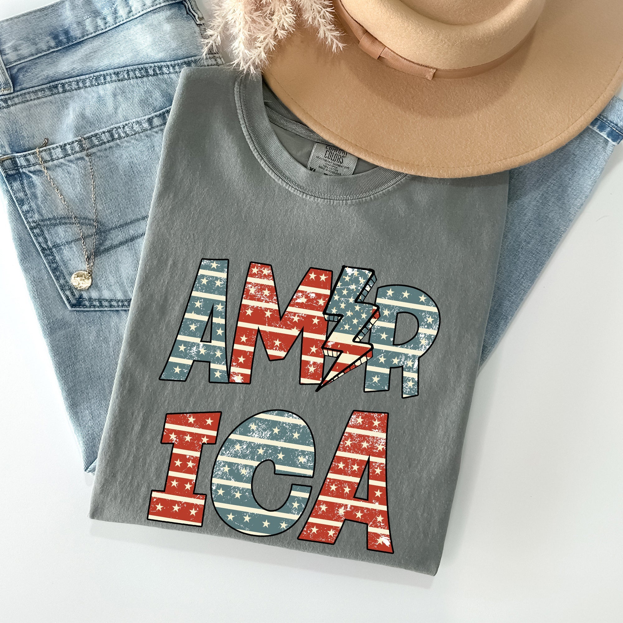 Retro America, Patriotic, 4th of July Comfort Colors Tshirt