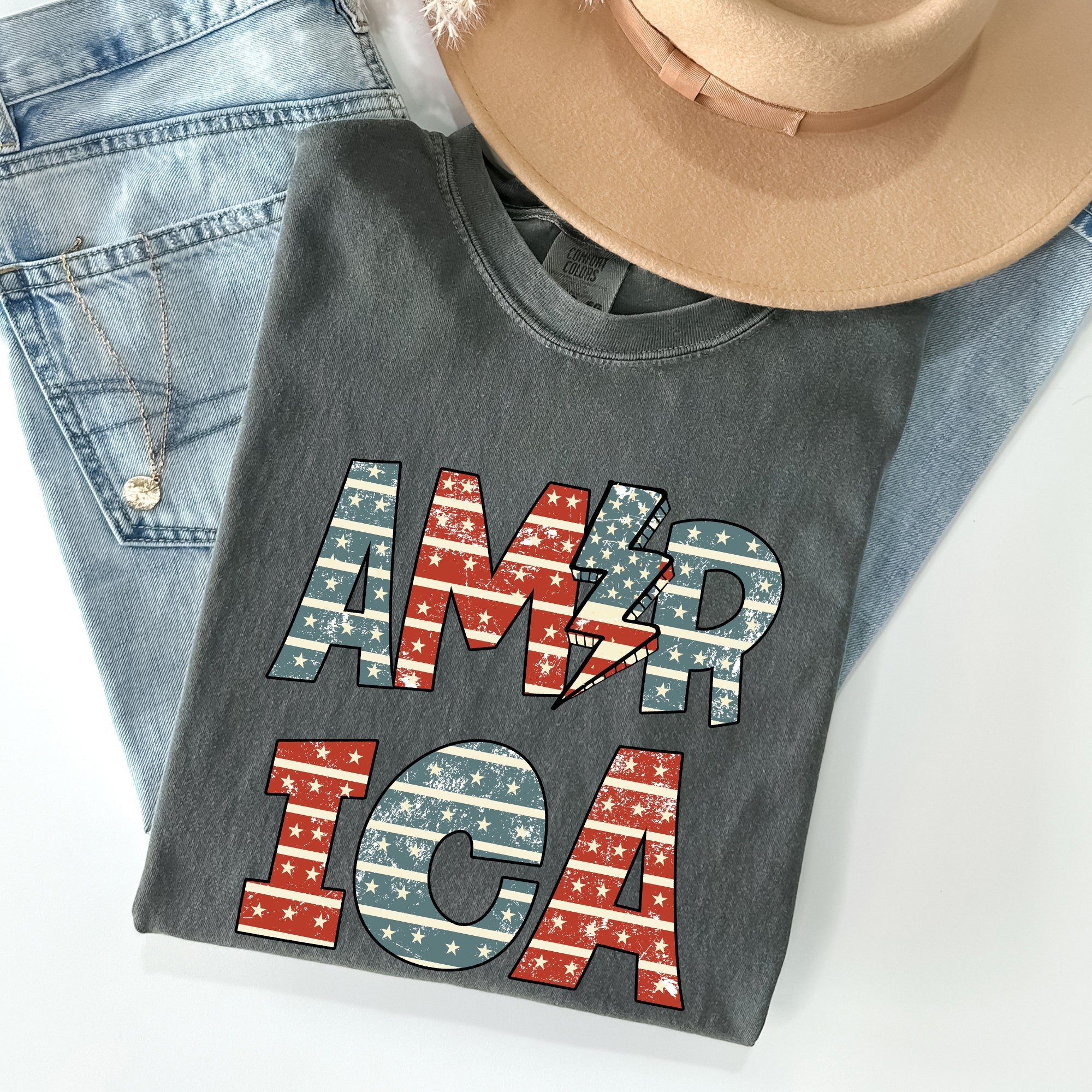 Retro America, Patriotic, 4th of July Comfort Colors Tshirt