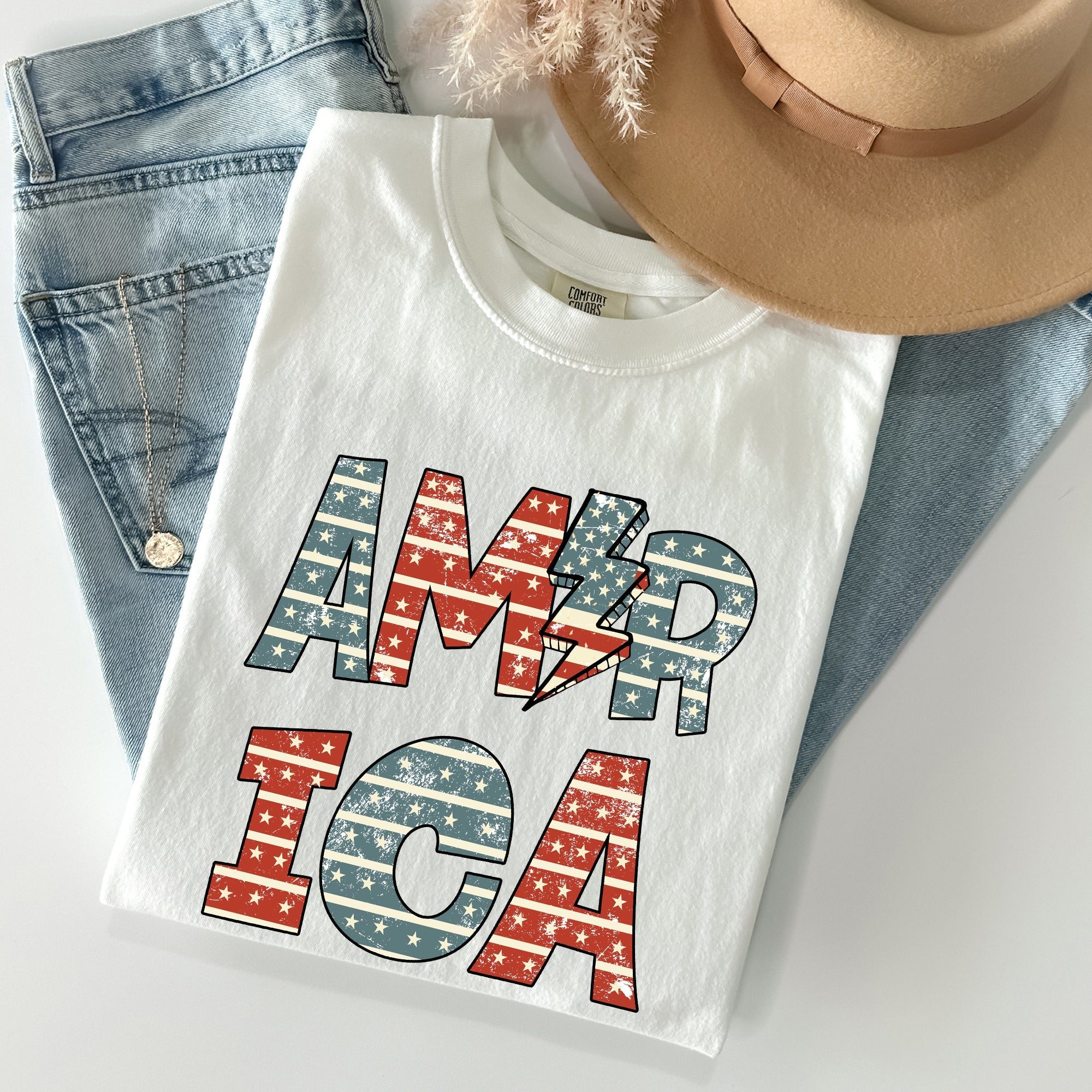 Retro America, Patriotic, 4th of July Comfort Colors Tshirt